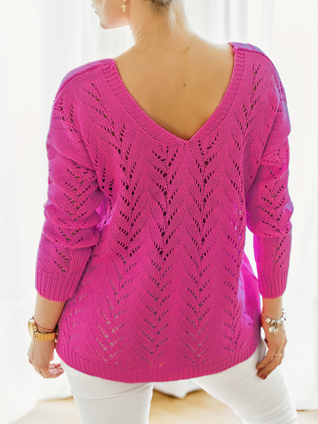 Damski sweter z sercem ecru 152302E