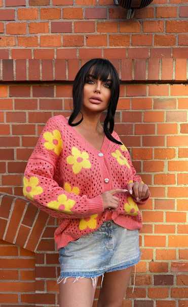 Damski sweter z sercem ecru 152302E