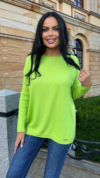 Loose sweater Amber lime green