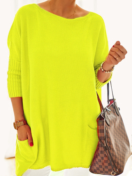 Neon yellow oversized sweater best sale