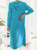Classic long cardigan with hood Lemon Marine Turqoise
