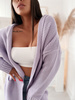 Elegant Cardigan with Pockets ELIS XL Lavender
