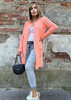 Women's Loko apricot striped coat