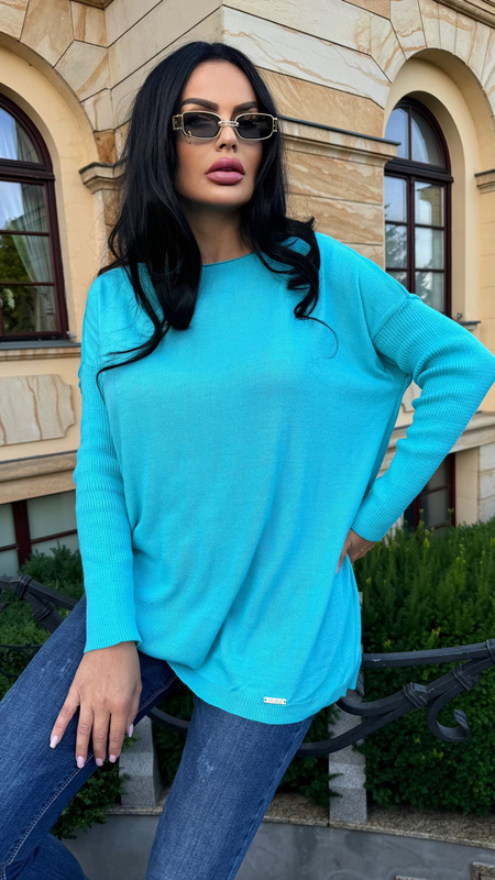 Loose sweater Amber turquoise