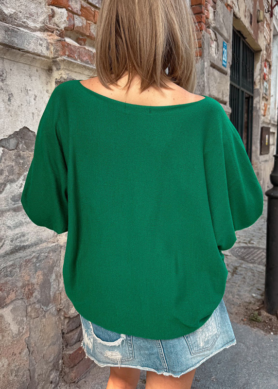 Women's frilled jumper Nola green