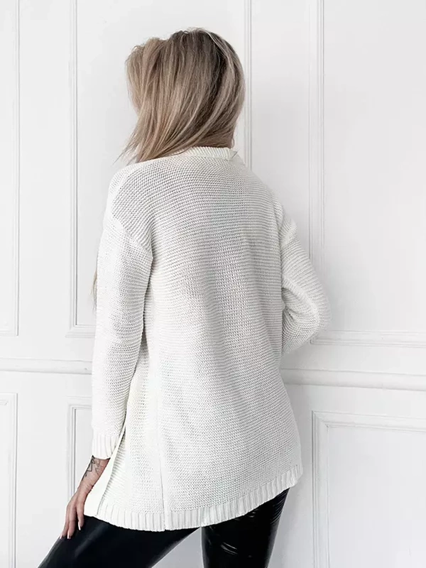 Damski sweter z sercem ecru 152302E