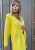 Women's striped hooded cardigan Samanta yellow