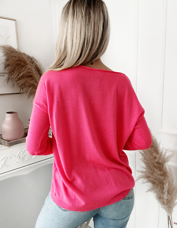 Loose sweater Amber coral