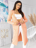 Classic long cardigan with hood Lemon Apricot