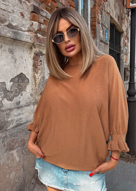 Women's flounce jumper Nola camel