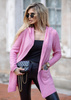 Damski kardigan z kapturem w prążek Samanta róż neonowy