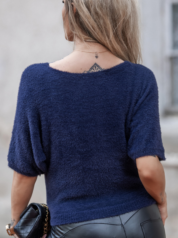 Elegancki sweter z materiału jak alpaka Liwia Turkus