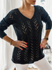 Damski sweter z sercem ecru 152302E