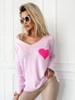 Damski sweter z sercem Julia lila