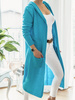 Classic long cardigan with hood Lemon Marine Turqoise