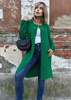 Women's Loko green striped coat
