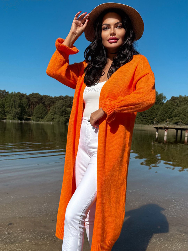 CARDIGAN WITH DECORATIVE SLEEVES TEMPRA 12416-JEANS