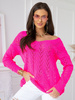 Damski sweter z sercem ecru 152302E