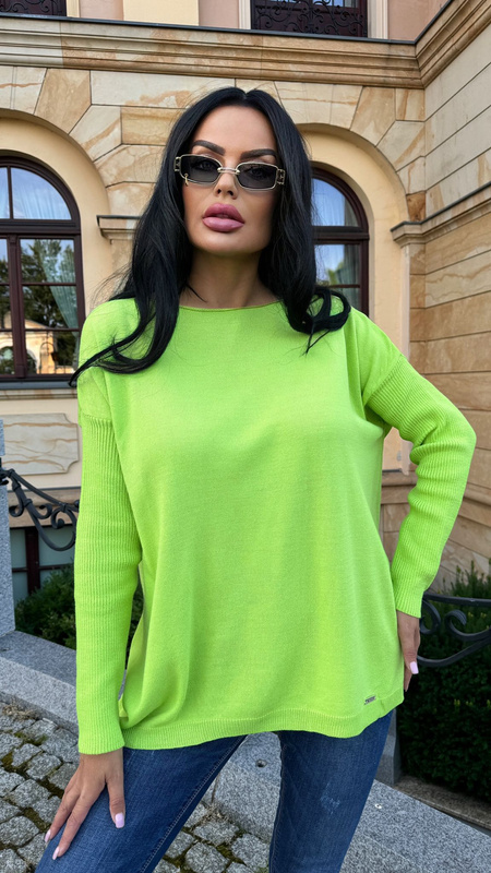 Loose sweater Amber lime green