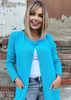 Women's Loko turquoise striped coat