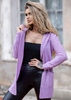 Women's striped hooded cardigan Samanta lavender