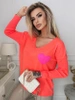 Damski sweter z sercem  peach 152302P