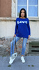 Bold Sweater with print LOVE Navyblue