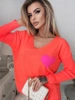 Damski sweter z sercem  peach 152302P