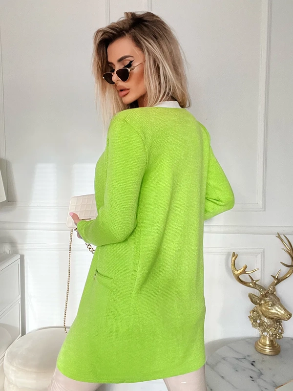 Damski sweter z sercem ecru 152302E