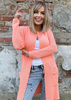 Women's Loko apricot striped coat