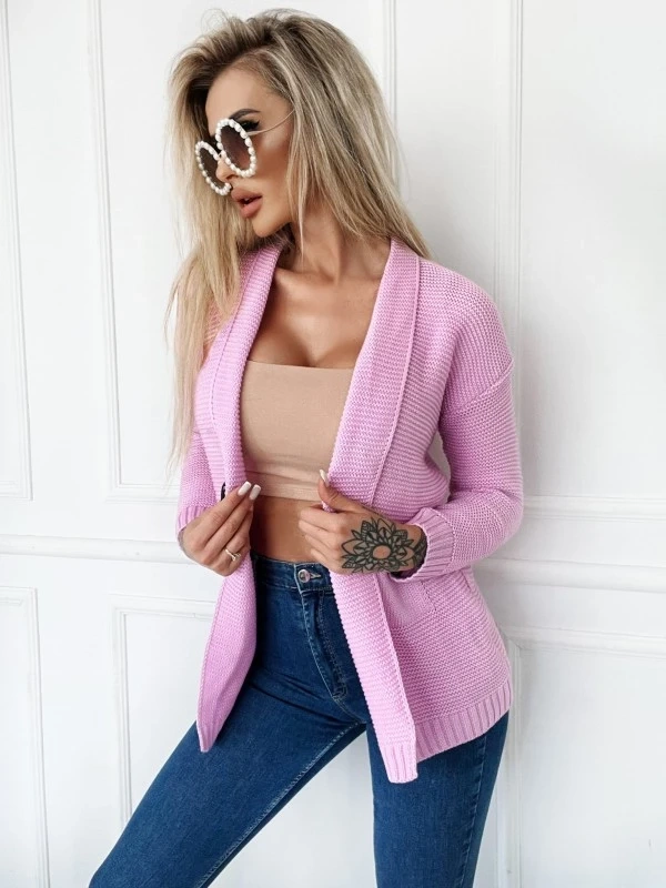 Damski sweter z sercem ecru 152302E