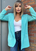 Women's striped hooded cardigan Samanta mint