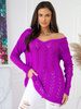 Damski sweter z sercem ecru 152302E
