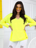 Women's light heart-shaped sweater Omena yellow neon