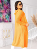 Classic long cardigan with hood Lemon Marine orange