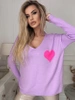 Damski sweter z sercem Julia lawenda