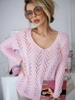 Damski sweter z sercem ecru 152302E