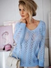 Damski sweter z sercem ecru 152302E
