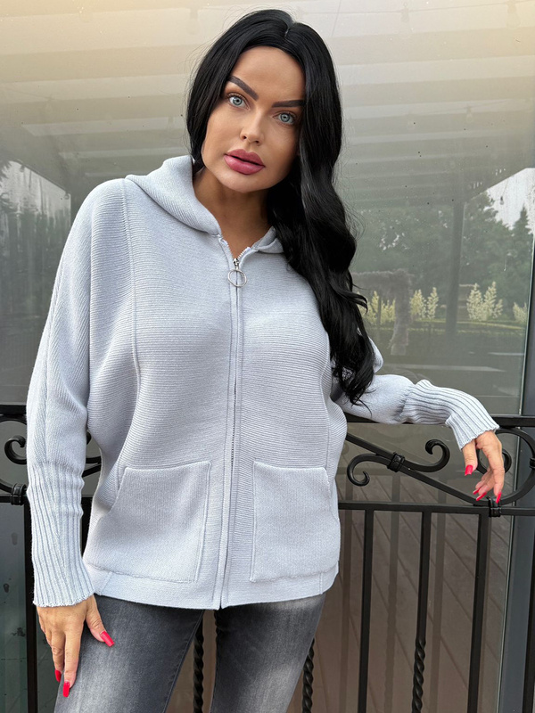 Bluza na suwak z kapturem Donna 14850