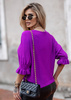 Damski sweter z falbanką Nola fiolet