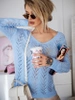 Damski sweter z sercem ecru 152302E