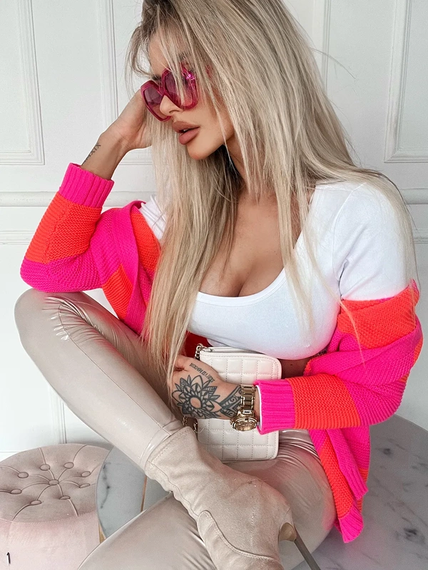 Damski sweter z sercem ecru 152302E