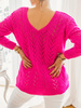 Damski sweter z sercem ecru 152302E