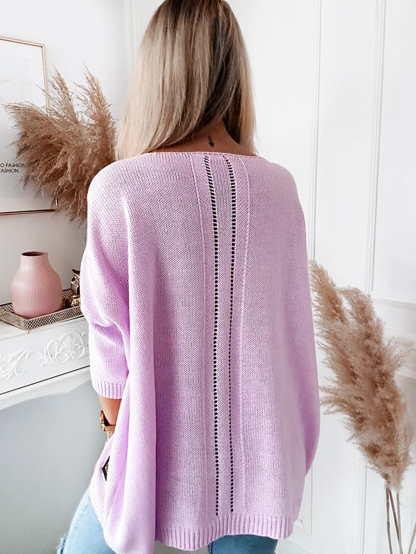 Damski sweter z sercem ecru 152302E