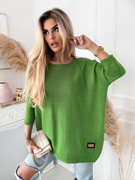Długi damski sweter Stella oversize amarant