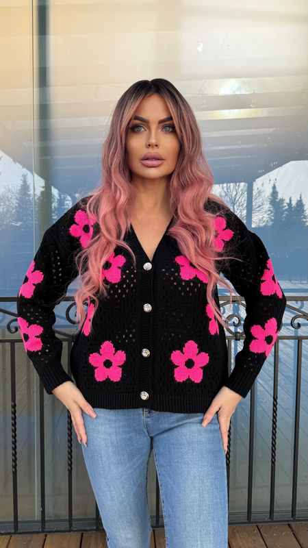 Damski sweter z sercem ecru 152302E