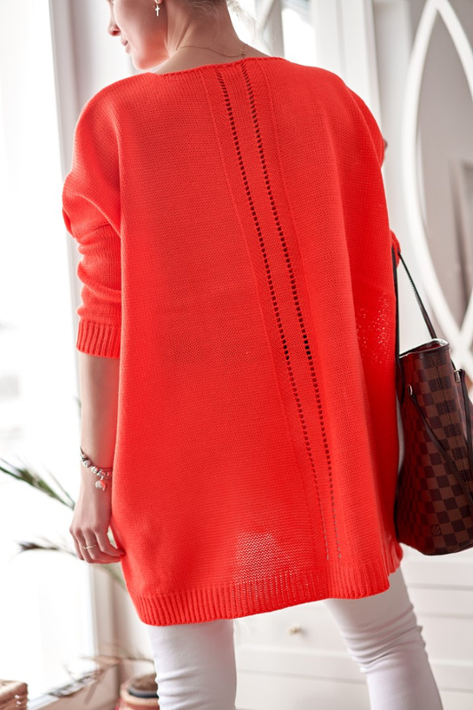 Damski sweter z sercem ecru 152302E