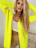 Elegant Cardigan with Pockets ELIS XL Neon Yellow