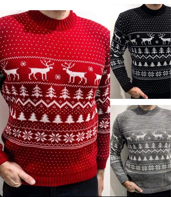 MĘSKI SWETER RENIFER W ŚWIĄTECZNE WZORY