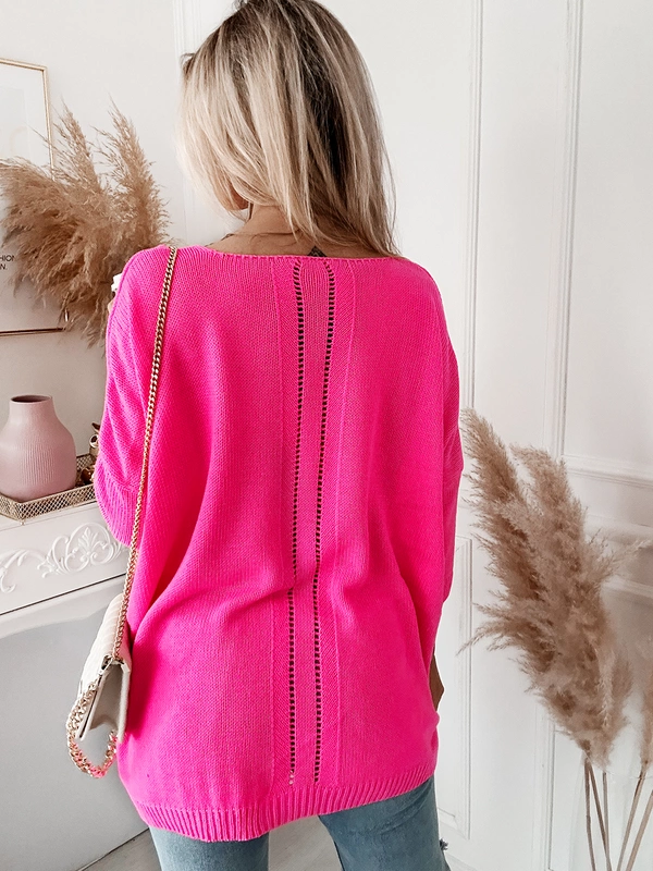 Damski sweter z sercem ecru 152302E